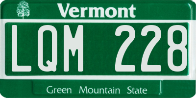 VT license plate LQM228