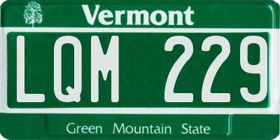 VT license plate LQM229