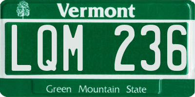 VT license plate LQM236