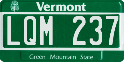 VT license plate LQM237