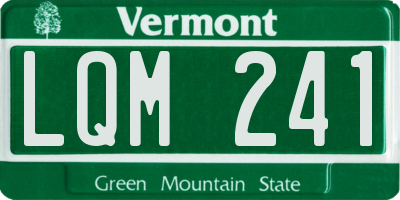 VT license plate LQM241