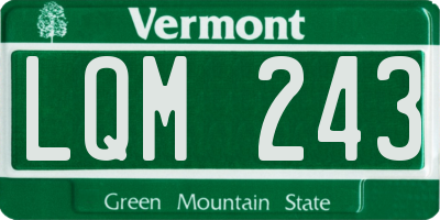 VT license plate LQM243