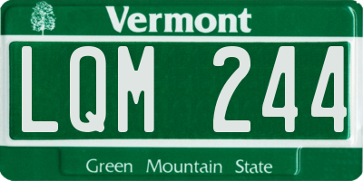 VT license plate LQM244
