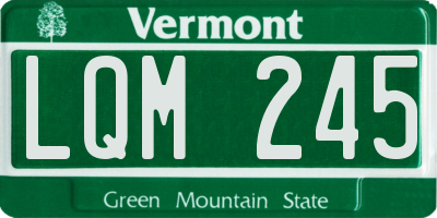 VT license plate LQM245