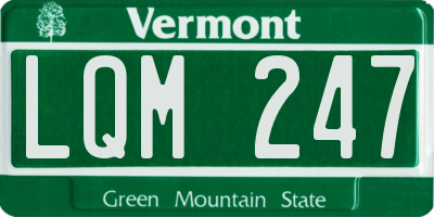 VT license plate LQM247