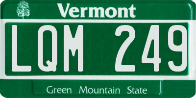 VT license plate LQM249