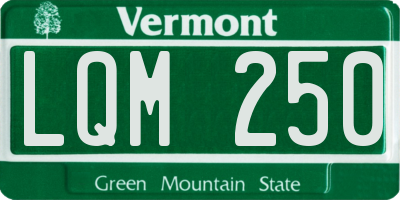 VT license plate LQM250