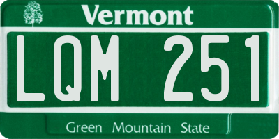 VT license plate LQM251