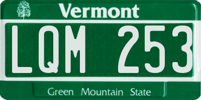 VT license plate LQM253