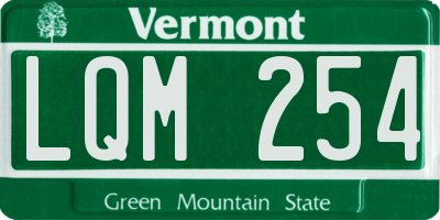 VT license plate LQM254