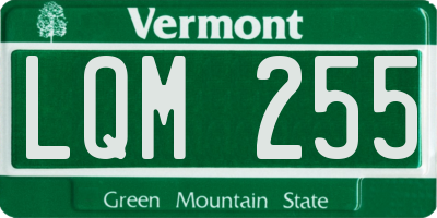 VT license plate LQM255