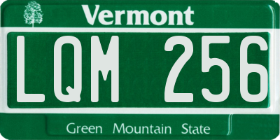 VT license plate LQM256
