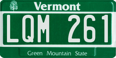 VT license plate LQM261