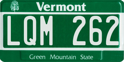 VT license plate LQM262
