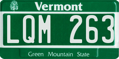VT license plate LQM263