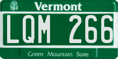 VT license plate LQM266