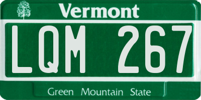 VT license plate LQM267