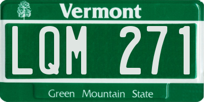 VT license plate LQM271