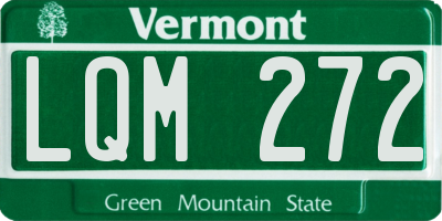 VT license plate LQM272