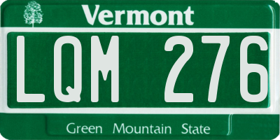 VT license plate LQM276
