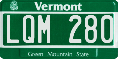 VT license plate LQM280