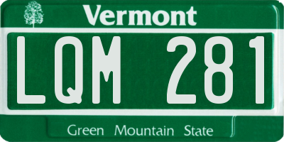VT license plate LQM281