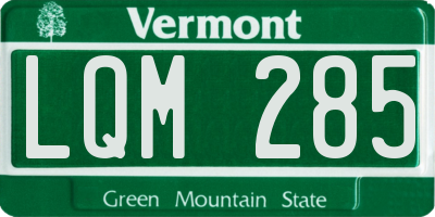 VT license plate LQM285