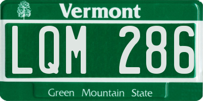 VT license plate LQM286