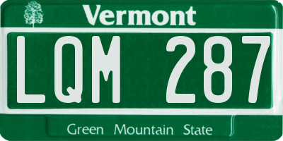 VT license plate LQM287