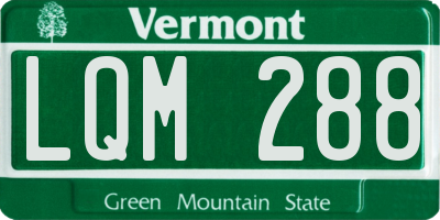 VT license plate LQM288
