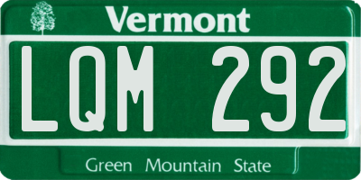 VT license plate LQM292