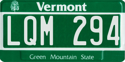 VT license plate LQM294