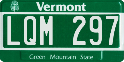 VT license plate LQM297