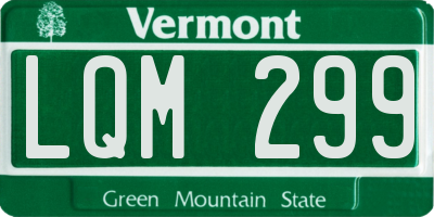 VT license plate LQM299