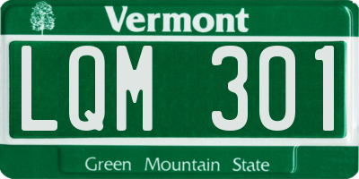 VT license plate LQM301