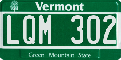 VT license plate LQM302