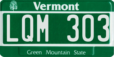 VT license plate LQM303