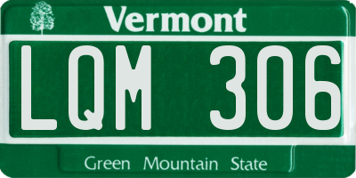 VT license plate LQM306