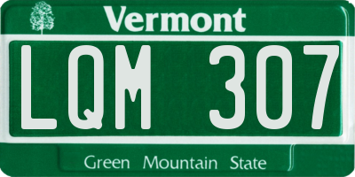 VT license plate LQM307