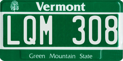 VT license plate LQM308