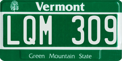 VT license plate LQM309