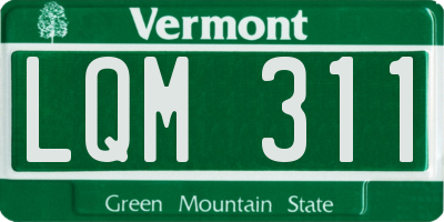 VT license plate LQM311