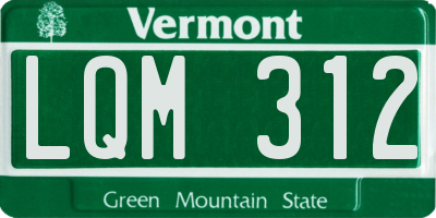 VT license plate LQM312