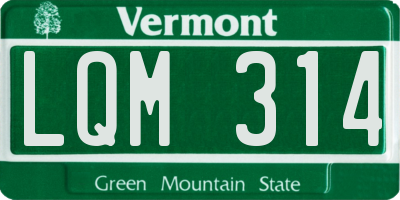 VT license plate LQM314