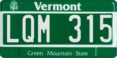 VT license plate LQM315