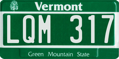 VT license plate LQM317