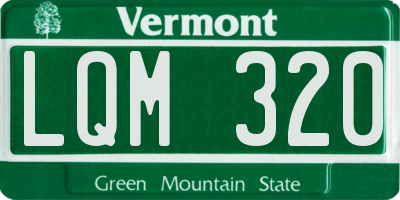 VT license plate LQM320