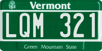 VT license plate LQM321