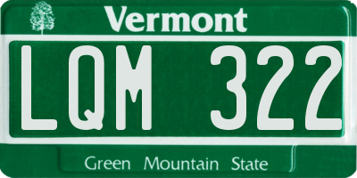 VT license plate LQM322