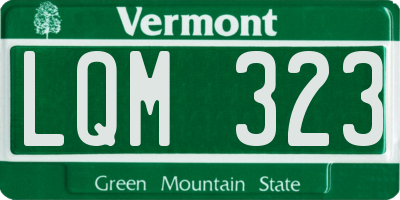 VT license plate LQM323